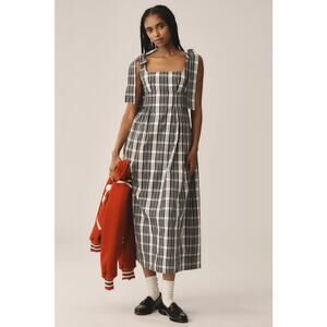 ANTHROPOLOGIE MAEVE sz XL Square Neck Tie Strap Midi dress